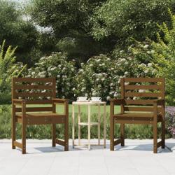 Chaises de jardin 2 pcs marron miel 60x48x91 cm bois massif pin