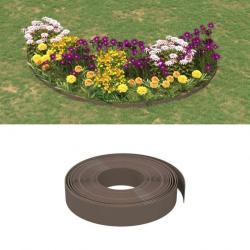 Bordures de jardin 4 pcs marron 10 m 10 cm polyéthylène