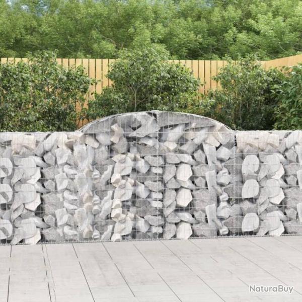 Paniers  gabions arqus 2 pcs 300x30x100/120 cm fer galvanis