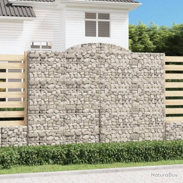 Paniers  gabions arqus 2 pcs 300x30x220/240 cm fer galvanis