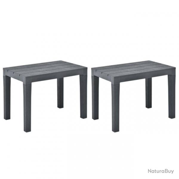 Bancs de jardin 2 pcs Anthracite Plastique