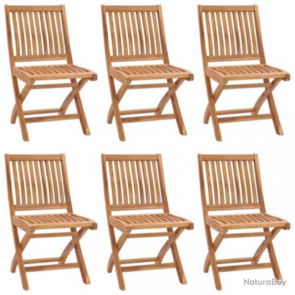 Chaises pliables de jardin 6 pcs Bois de teck solide