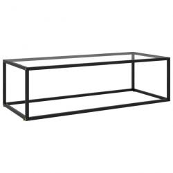Table basse Noir avec verre trempé 120x50x35 cm