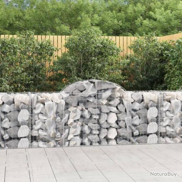 Paniers  gabions arqus 2 pcs 200x50x80/100 cm Fer galvanis