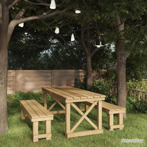 Mobilier de salle  manger de jardin 3 pcs Bois de pin imprgn