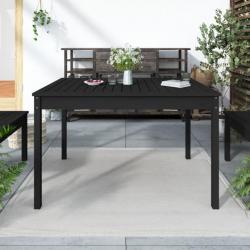Table de jardin noir 121x82,5x76 cm bois massif de pin