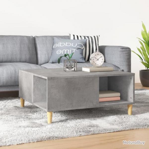 Table basse gris bton 80x80x36,5 cm bois d'ingnierie