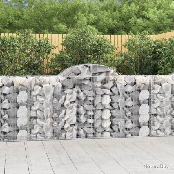 Paniers  gabions arqus 2 pcs 200x50x100/120 cm fer galvanis