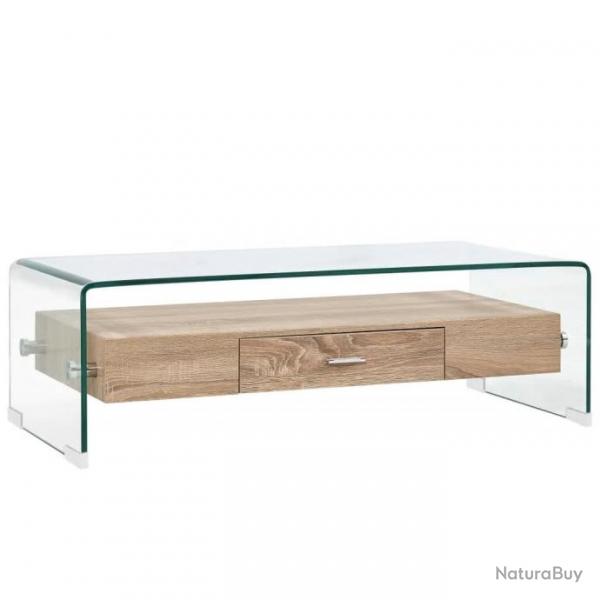 Table basse Clair 98 x 45 x 31 cm Verre tremp