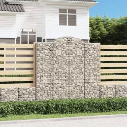 Paniers à gabions arqués 2 pcs 200x50x200/220 cm Fer galvanisé