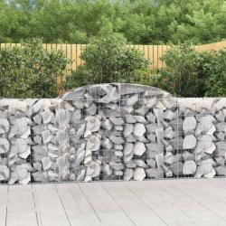 Paniers à gabions arqués 3 pcs 300x50x100/120 cm fer galvanisé