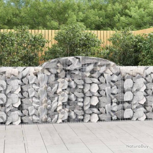 Paniers  gabions arqus 3 pcs 300x50x100/120 cm fer galvanis