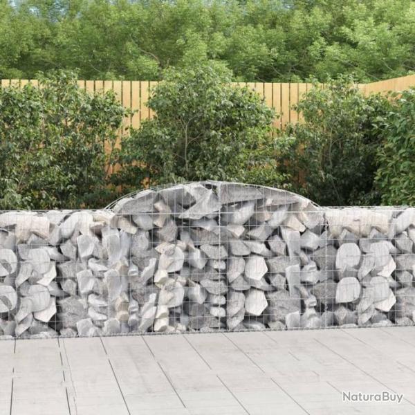 Paniers  gabions arqus 3 pcs 300x50x80/100 cm fer galvanis