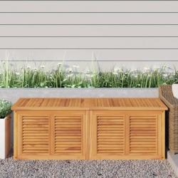 Boîte de rangement jardin et sac 150x50x53 cm bois massif teck