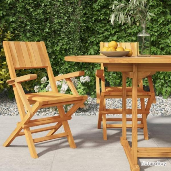 Chaises de jardin pliantes 2 pcs 55x61x90 cm bois massif teck