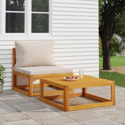 Ensemble de canapés de jardin coussins 2 pcs bois massif acacia