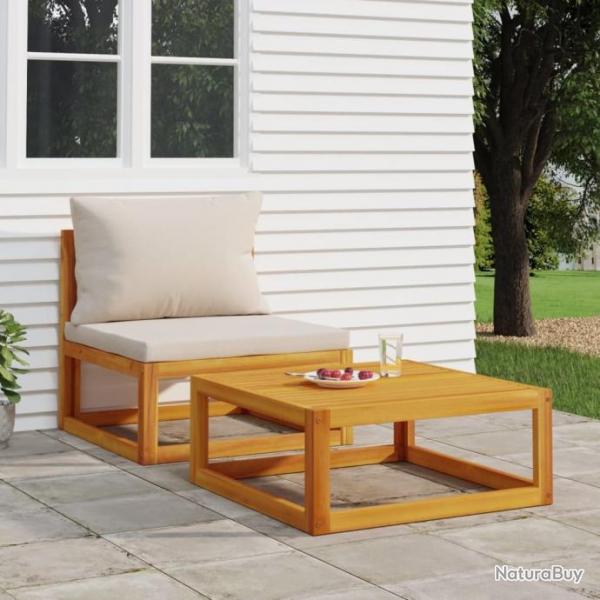 Ensemble de canaps de jardin coussins 2 pcs bois massif acacia