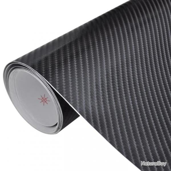 Film de voiture Vinyle de fibre de carbone 4D Noir 152x200 cm