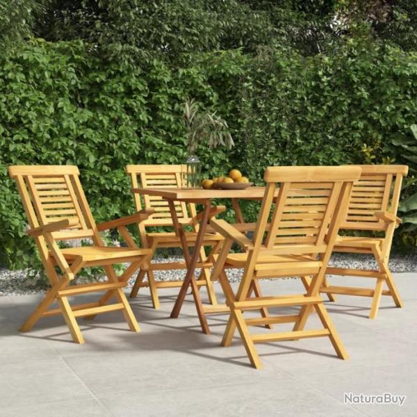 Chaises de jardin pliantes 4 pcs 56x63x90 cm bois massif teck