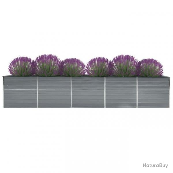 Lit surlev de jardin Acier galvanis 400x80x45 cm Gris