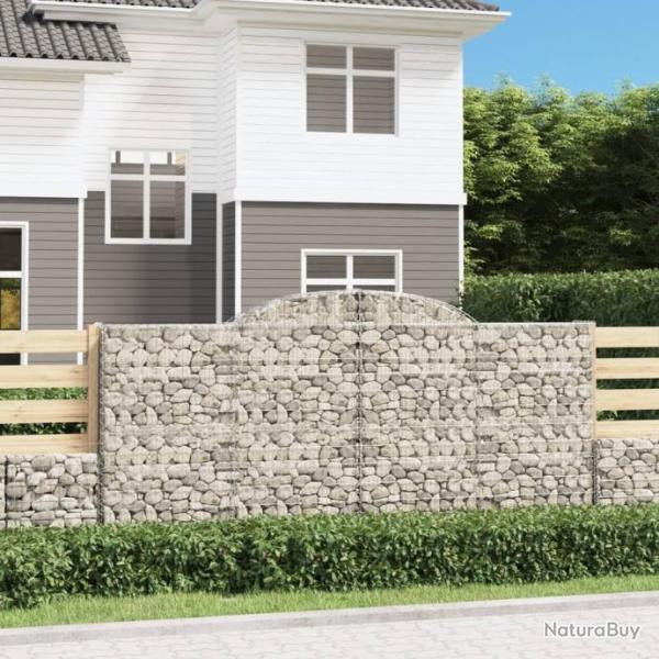 Paniers  gabions arqus 3 pcs 300x30x140/160 cm fer galvanis