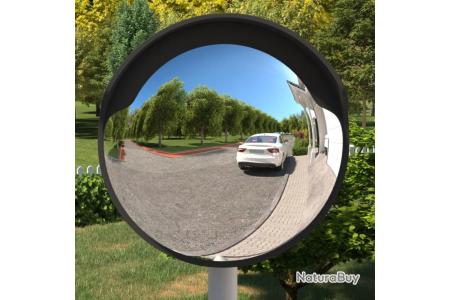 Miroir de traffic convexe d'extérieur Noir Ø60 cm Polycarbonate vidaXL