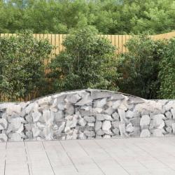 Paniers à gabions arqués 2 pcs 400x30x60/80 cm Fer galvanisé