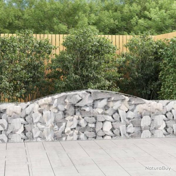 Paniers  gabions arqus 2 pcs 400x30x60/80 cm Fer galvanis