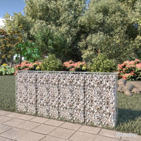 Mur  gabion avec couvercles Acier galvanis 200 x 20 x 85 cm