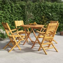 Ensemble à dîner de jardin 5 pcs Bois de teck massif