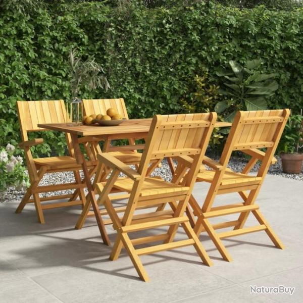 Ensemble  dner de jardin 5 pcs Bois de teck massif