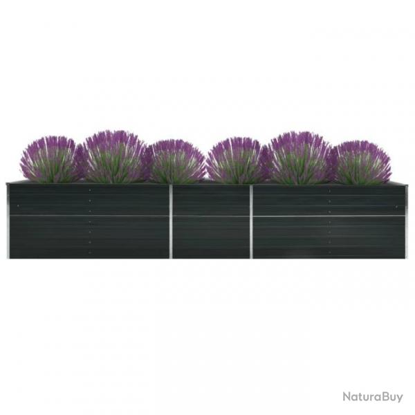 Lit surlev de jardin Acier galvanis 400x80x45 cm Anthracite