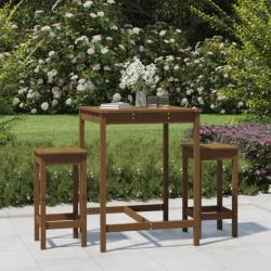 Ensemble de bar de jardin 3 pcs marron miel bois pin massif