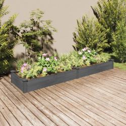 Lit surélevé de jardin doublure 240x60x25 cm bois massif sapin