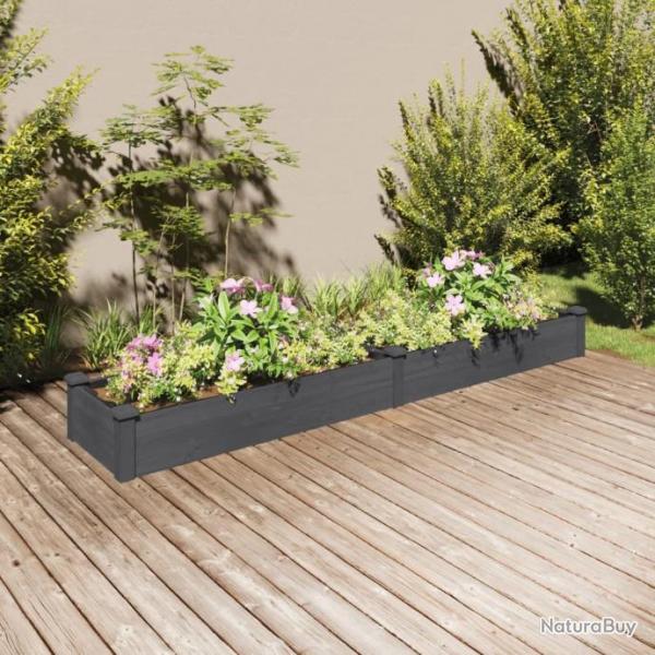 Lit surlev de jardin doublure 240x45x25 cm bois massif sapin