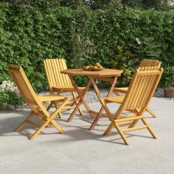 Ensemble à dîner de jardin 5 pcs Bois de teck massif