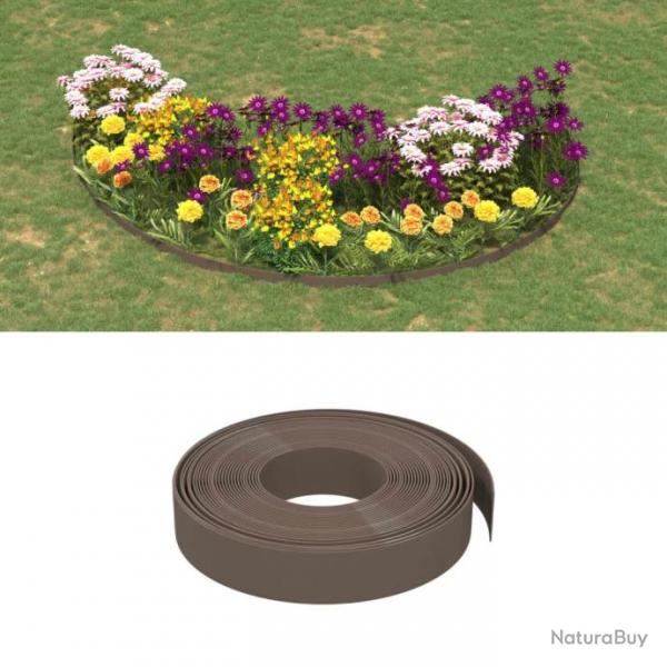 Bordures de jardin 2 pcs marron 10 m 10 cm polythylne