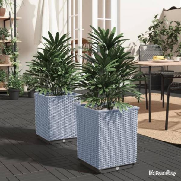 Jardinires 2 pcs gris clair 30x30x37 cm polypropylne