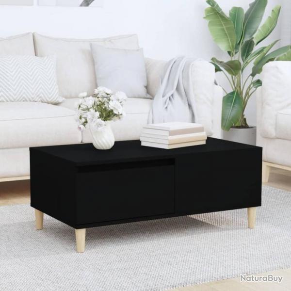 Table basse Noir 90x50x36,5 cm Bois d'ingnierie