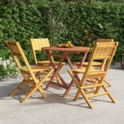 Ensemble à dîner de jardin 5 pcs Bois de teck massif