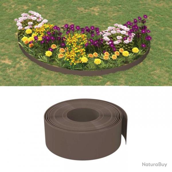 Bordures de jardin 2 pcs marron 10 m 20 cm polythylne