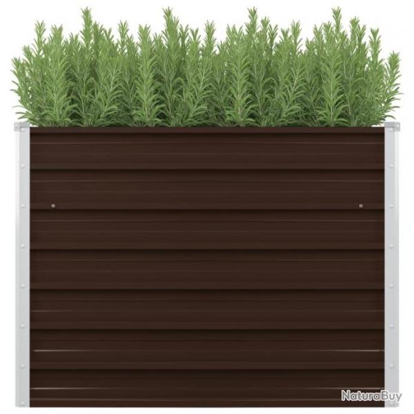 Lit surlev de jardin Marron 100x40x77 cm Acier galvanis