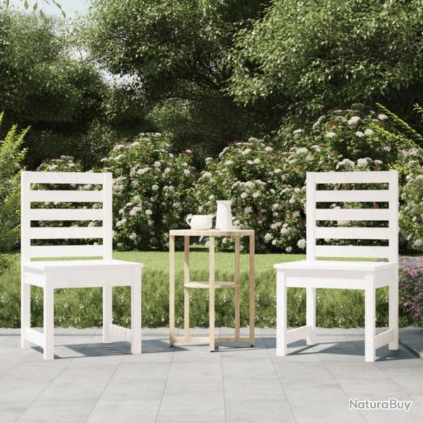 Chaises de jardin 2 pcs blanc 40,5x48x91,5cm bois massif de pin