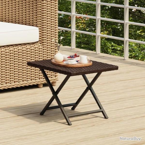 Table pliable marron 45x35x32 cm rsine tresse