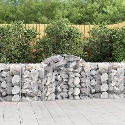 Paniers à gabions arqués 3 pcs 200x50x80/100 cm Fer galvanisé