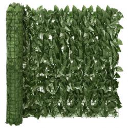 Écran de balcon avec feuilles vert foncé 400x75 cm