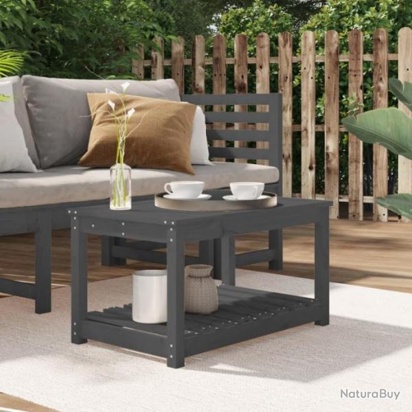 Table de jardin gris 82,5x50,5x45 cm bois massif de pin