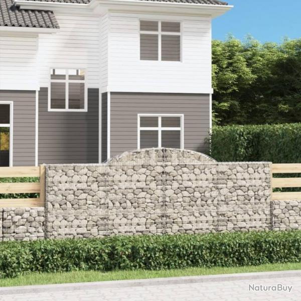 Paniers  gabions arqus 3 pcs 300x50x120/140 cm fer galvanis