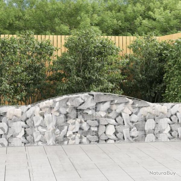 Paniers  gabions arqus 3 pcs 400x30x60/80 cm Fer galvanis