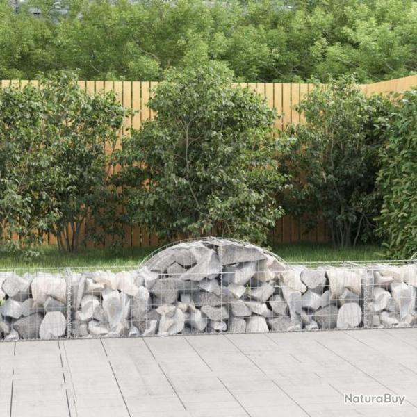 Paniers  gabions arqus 3 pcs 200x50x40/60 cm fer galvanis